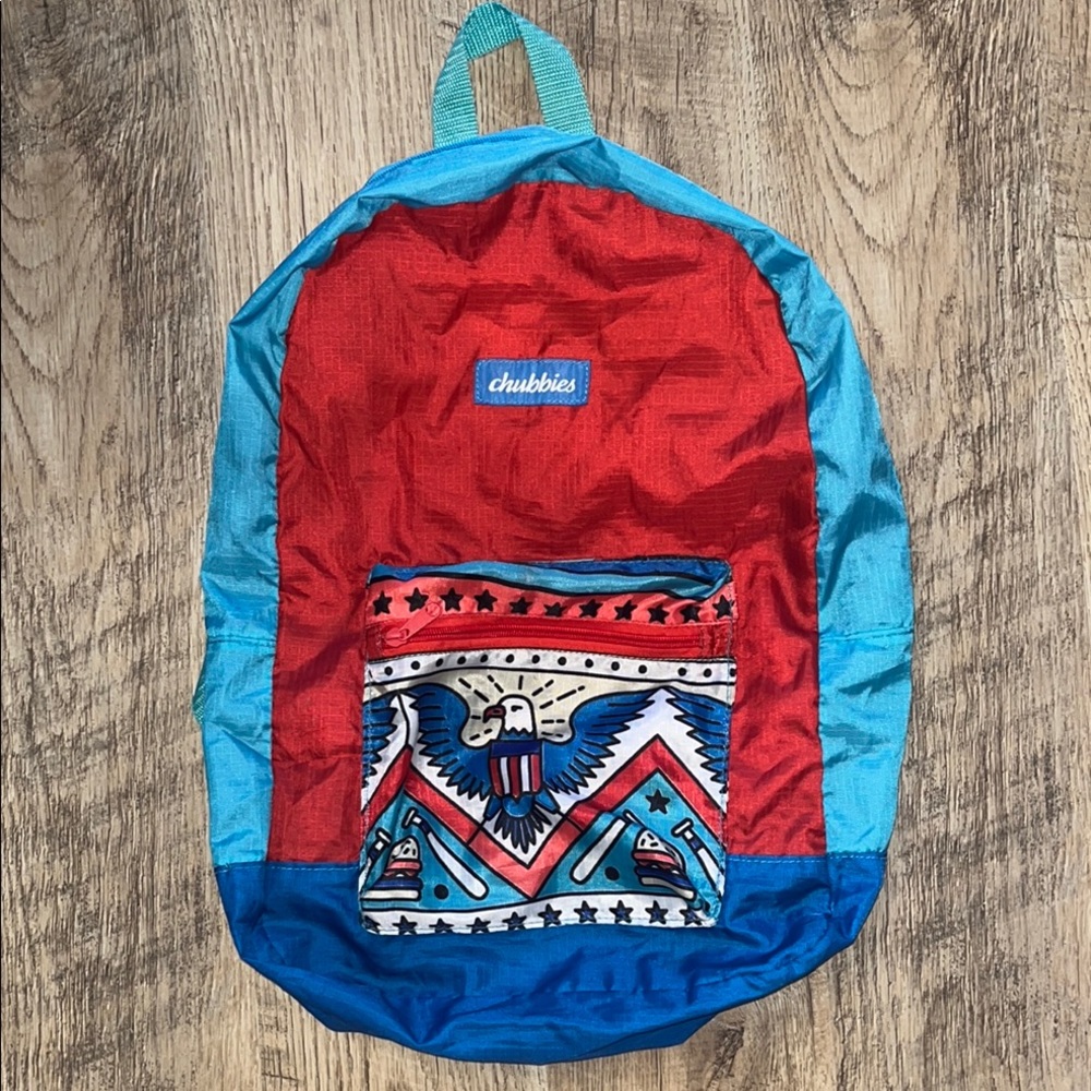 Chubbies Red‎ and Blue Backpack with Eagle Design
